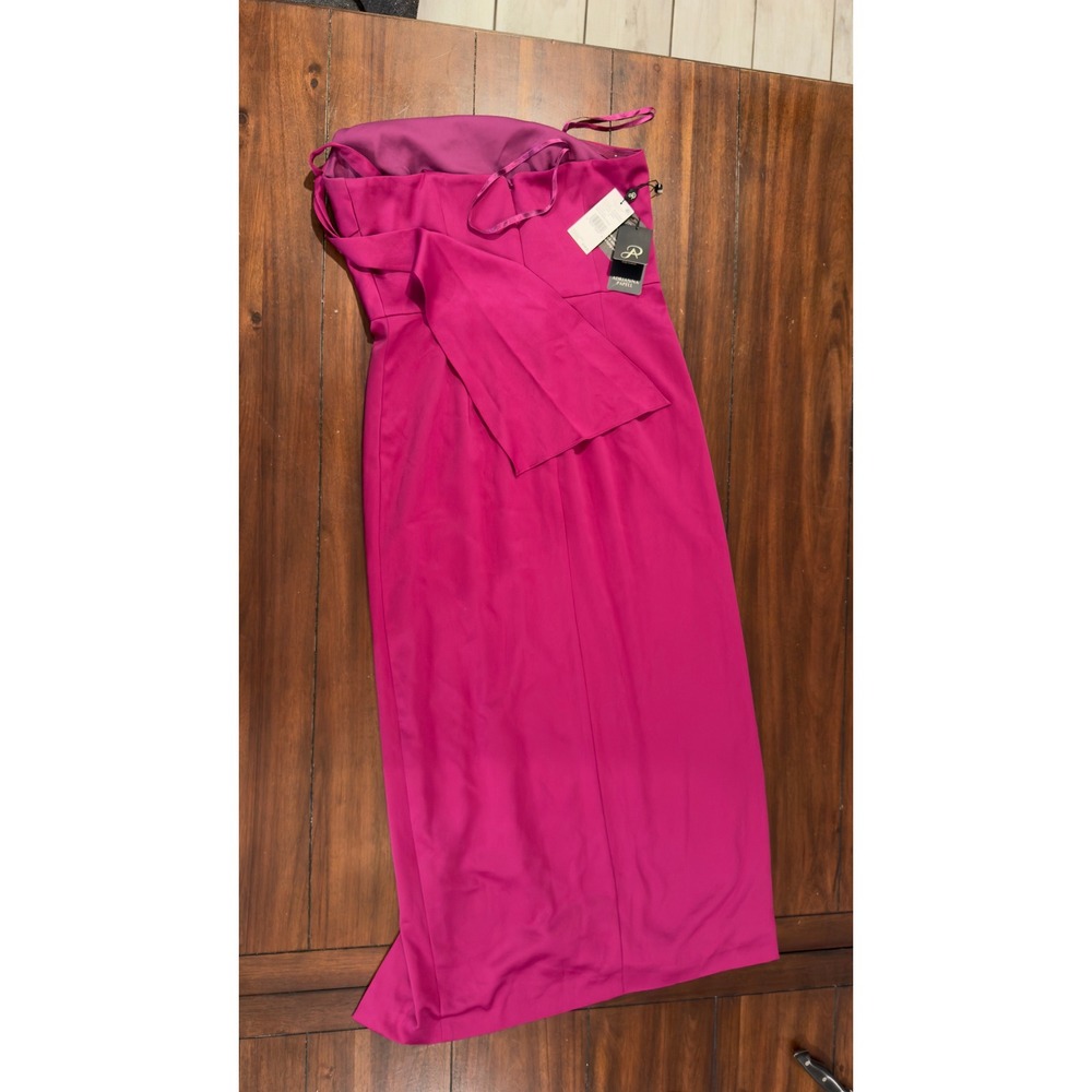 Adrianna Papell Women's Satin Crepe Dress Evening Gown Wild Magenta SZ 6 NEW NWT - Picture 12 of 16